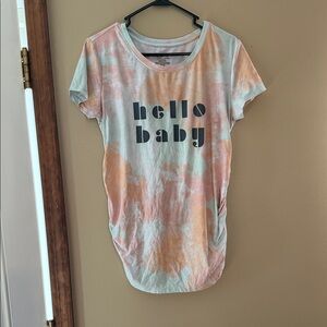 Time and Tru Tie-Dye 'Hello Baby' Short Sleeve Tee